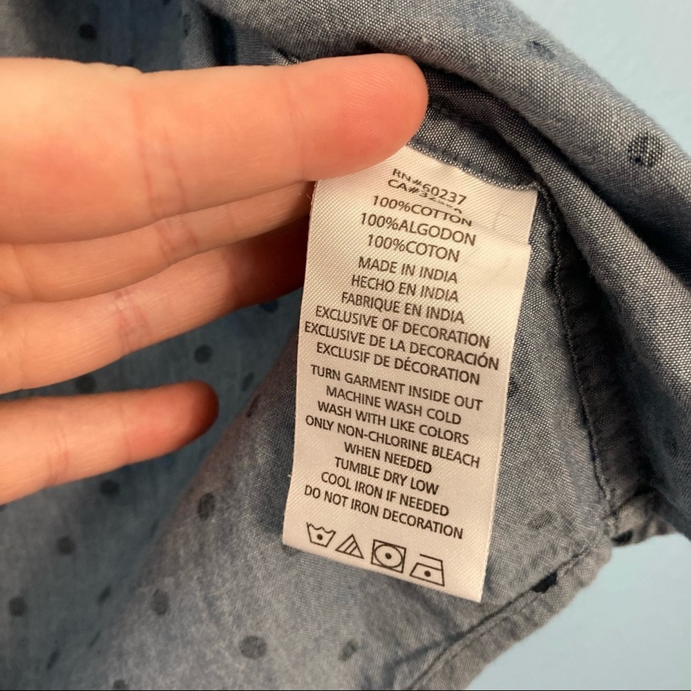 Lucky Brand Button Down Tee - Kids SM - Demin Blue - Picture 4 of 8